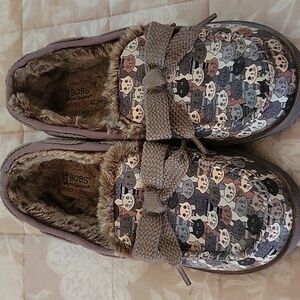 BOBS By Sketchers CATS Loafers Fur Lined 7M Women's